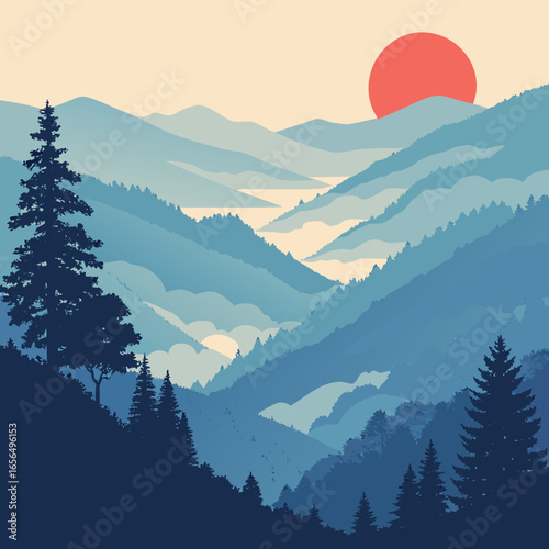 landscape with mountains