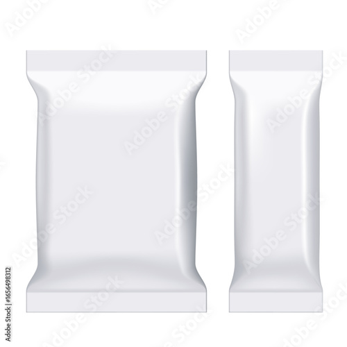 Slim Food Pillow Package Isolated On White