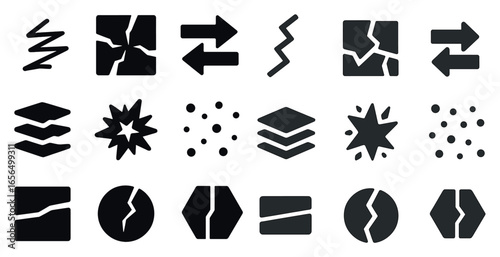 Construction and repair icons set – solid, filled, building and maintenance symbols