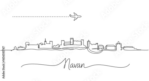 Navan Skyline Art Airplane above Navan.
