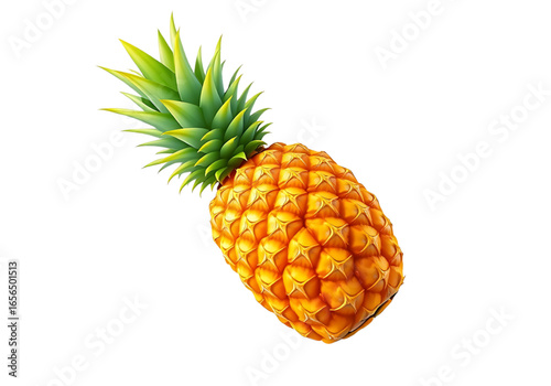 A delightful and beautiful new vector pineapple fruit design, perfect for children's projects and showcasing a cheerful, transparent background.