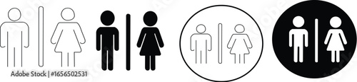 toilet icon set, Girls and boys restrooms sign and symbol. bathroom sign. wc, lavatory. man and woman icon flat. WC symbol. , vector illustration stock vector