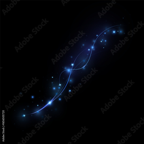 Abstract lines.Neon lines of speed and fast wind. effect of moving at the speed of light. Blue glow effect. Magic shiny line. Neon. Background.	