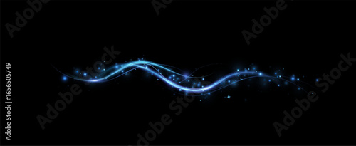 Abstract lines.Neon lines of speed and fast wind. effect of moving at the speed of light. Blue glow effect. Magic shiny line. Neon. Background.	