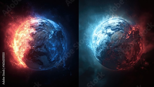 Wallpaper Mural Earth split between fire and ice Torontodigital.ca