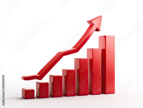 Free Download Red bar graph with upward trend - GFXLoad