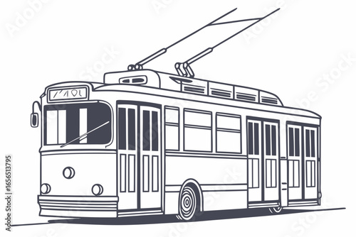Vintage trolleybus illustration