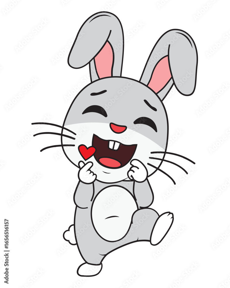 Fototapeta premium cute rabbit animal cartoon illustration