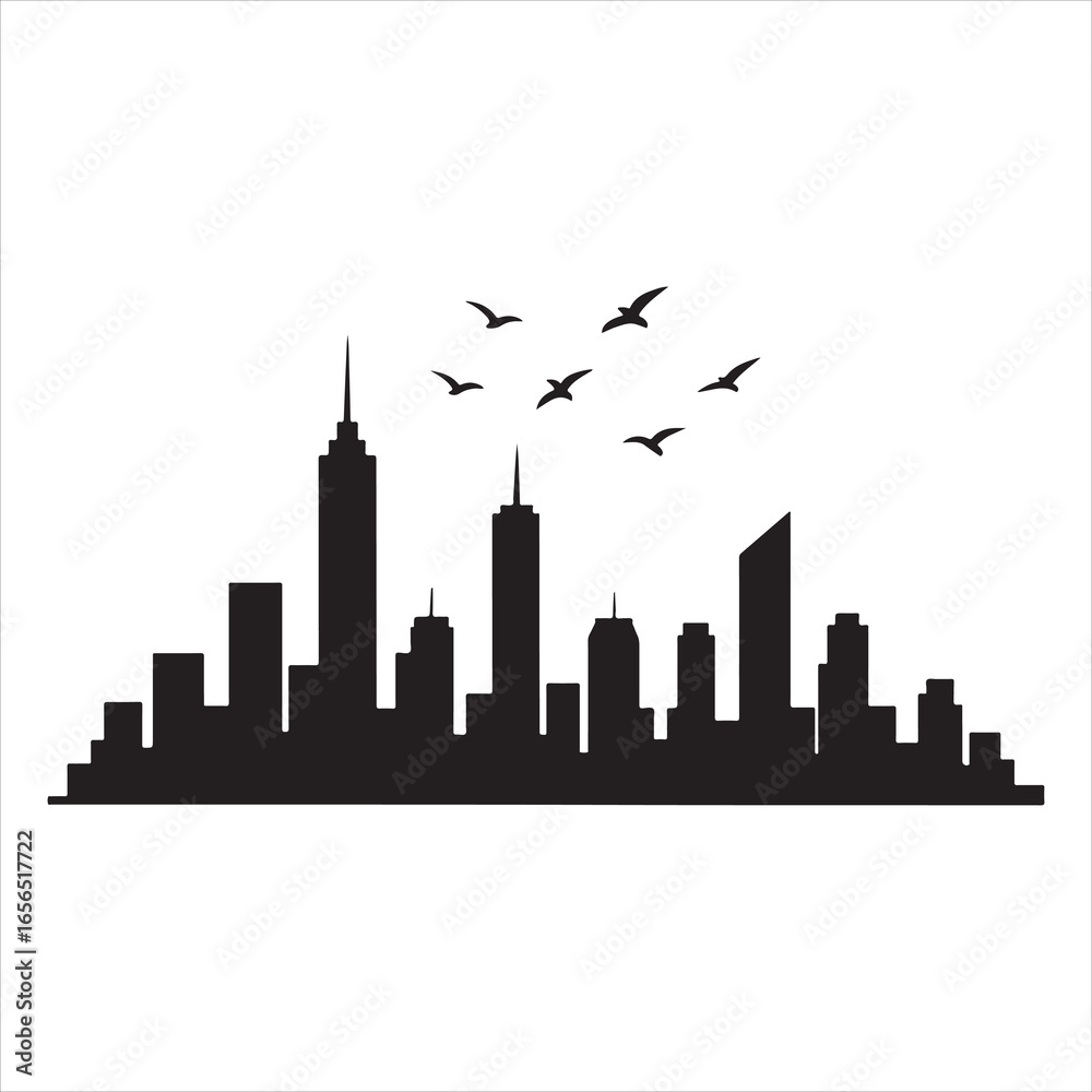 Naklejka premium Modern City Silhouette