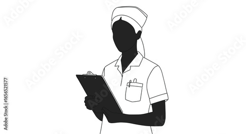 Illustration of a nurse holding clipboard medical professional healthcare worker vector art design graphic -