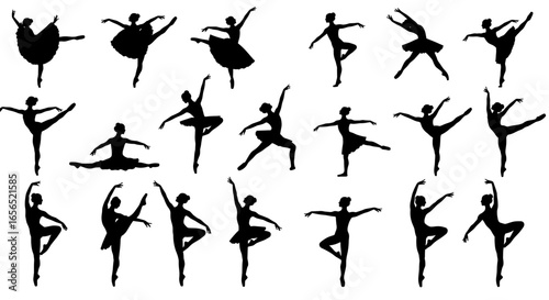 Explore graceful ballet poses and dance silhouettes for artistic inspiration and creative projects design -