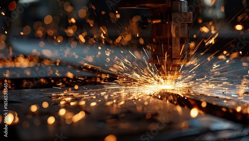 Industrial metal cutting sparks