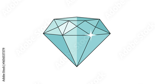 Elegant Gemstone Illustration Captivating Diamond Shape for Design and Decoration