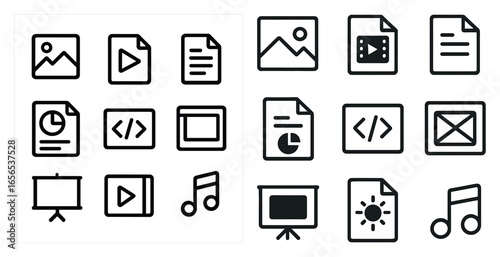 Web development linear icons set – coding, design, programming essentials