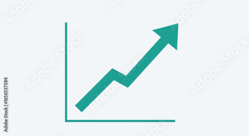 Clear and impactful graphic depicting a rising line graph, symbolizing business success, financial growth, positive market performance, and continuous progress towards goals.