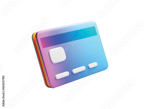  Credit Card Swipe Icon 3D isolated on transparent background, Clipart png