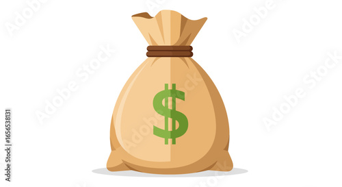 Money Bag Illustration Financial Success, Wealth, and Investment Concept