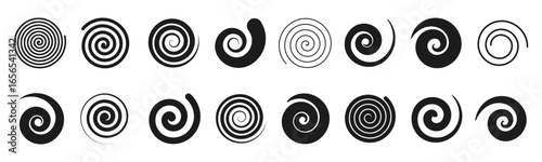 Spirals swirl set, spiral decorative shape