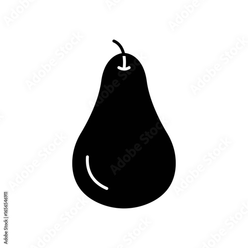 Pear Fruit Fill Icon: Healthy Food and Fresh Produce