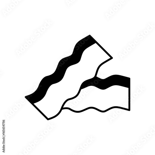  Bacon Meat Fill Icon: Breakfast Food and Cooking Ingredient