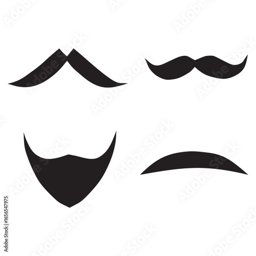 mustache icon element vector set design


