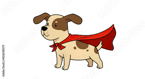 Superhero Cartoon Dog in Transparent Background