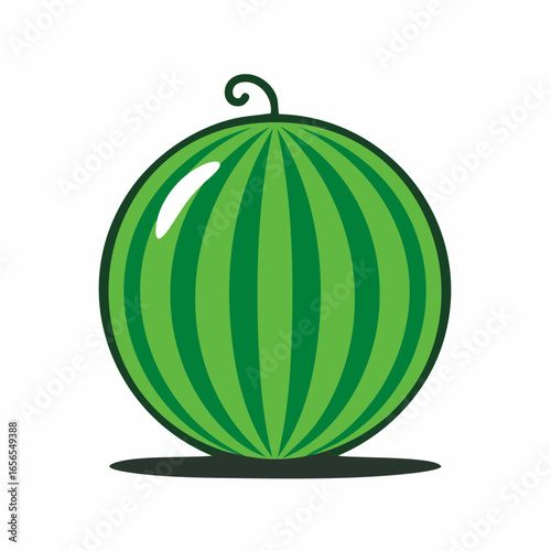 Watermelon Cartoon Drawing Green striped fruit fresh summer treat healthy eating high quality professional