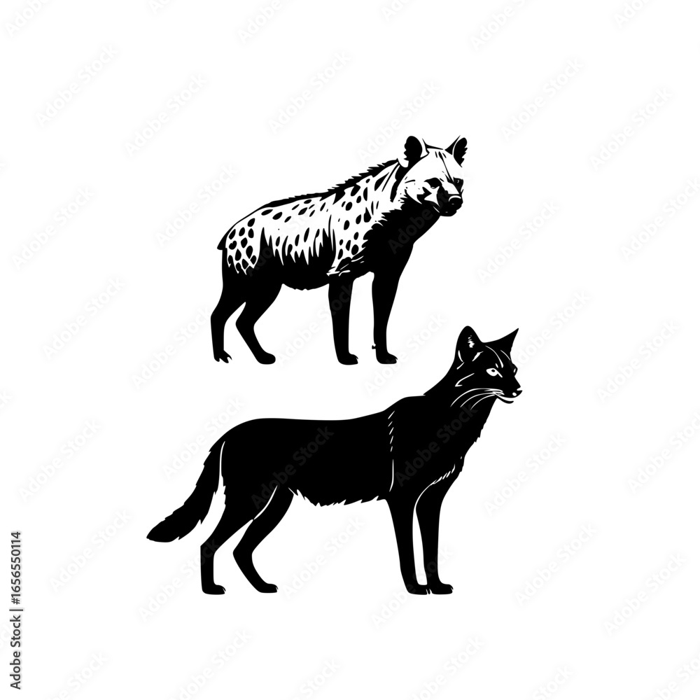 Fototapeta premium black silhouette of a wolf