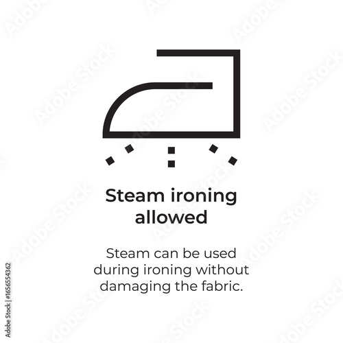 Clothing care icon steam ironing allowed