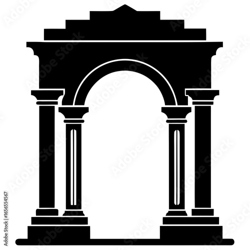 Arch with pillars vector silhouette