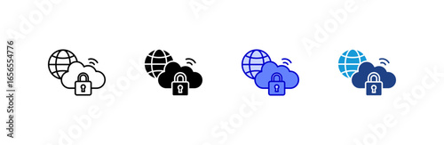Virtual Private Network icon set multiple style collection
