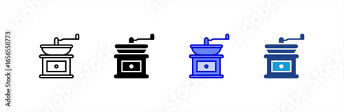Grinder icon set multiple style collection