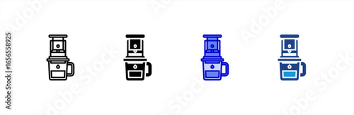 Aeropress icon set multiple style collection