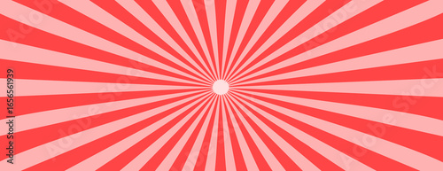  Simple  background with red stripes. Sunburst radial vector.