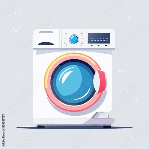 Modern White Washing Machine Illustration