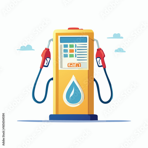 Modern Yellow Gas Station Illustration