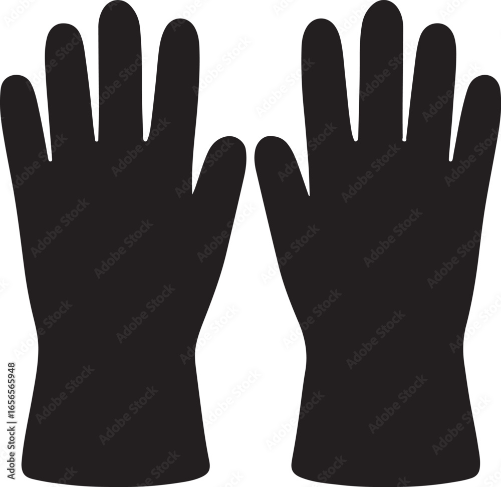 Obraz premium Gloves silhouette vector design perfect for fashion, winter, protection, safety, and clothing concepts.