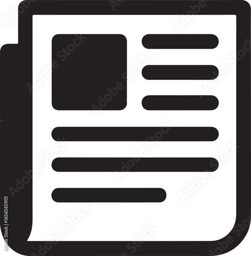 Newspaper silhouette vector design perfect for news, media, journalism, article, and publication themes.