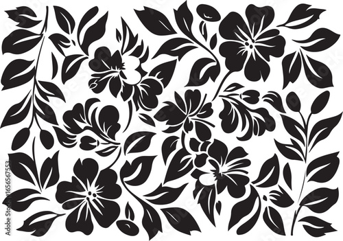 laser cut floral seamless pattern featuring elegant roses and delicate leaves
