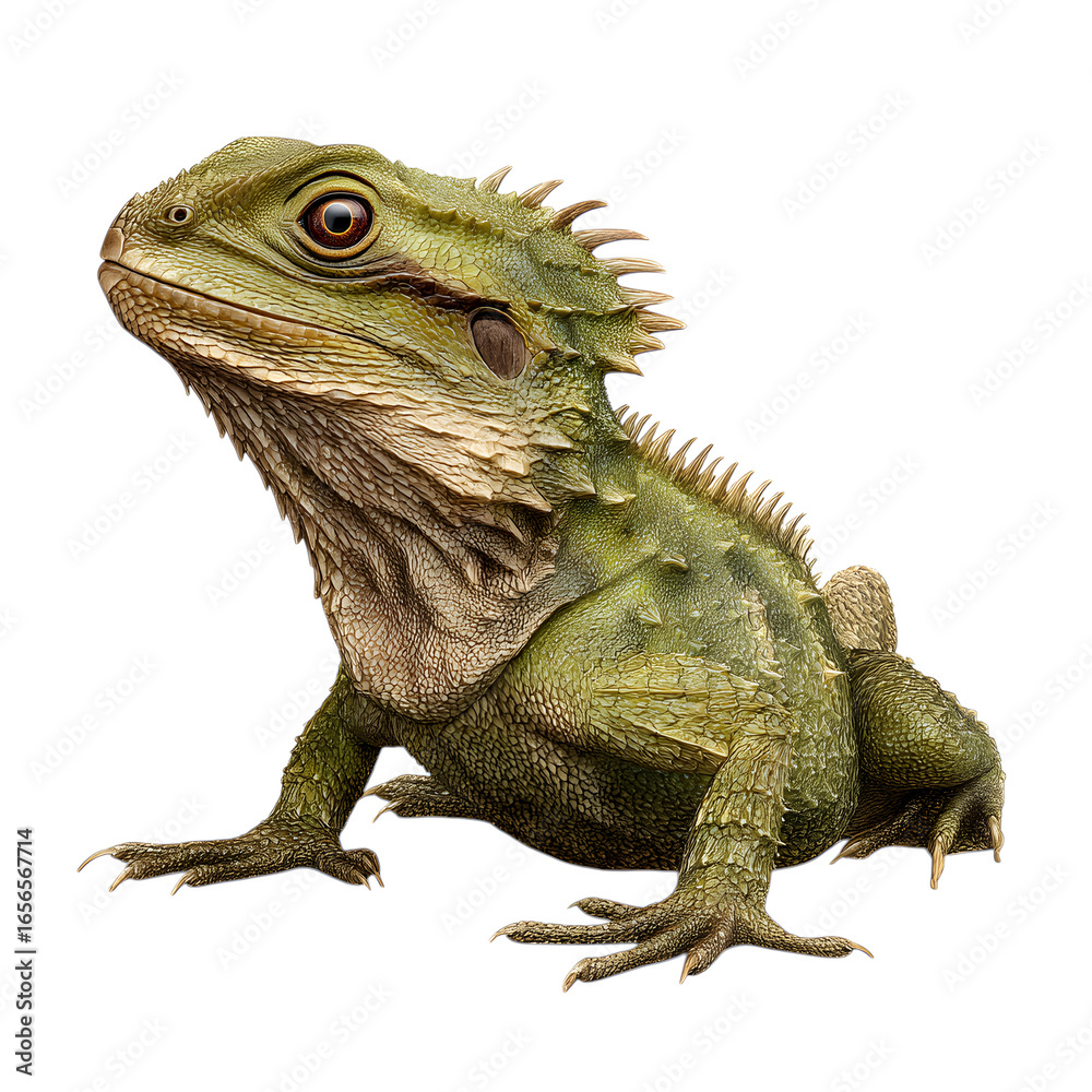 Fototapeta premium Tuatara: Spiny reptile with a third 