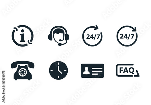 Support Icons: Clean graphic elements representing customer service, offering clear, concise, and immediate assistance around the clock.
