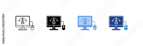 Vector icon set multiple style collection