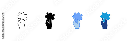 Solution icon set multiple style collection