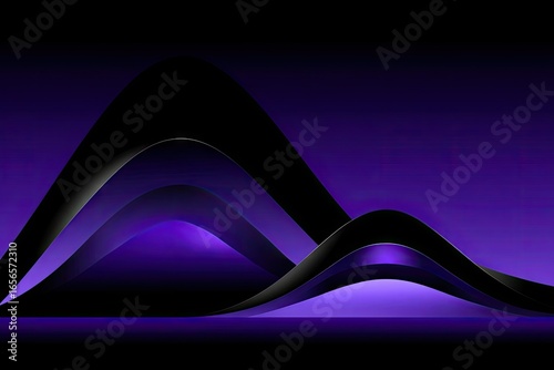 Abstract dark purple and black layered curves