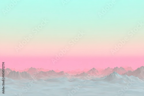 Pastel mountainscape, soft colors,  digital art