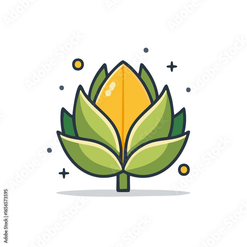 Stylized Artichoke Illustration: Fresh Vegetable, Healthy Food Concept