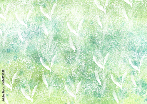 Peaceful summer background, watercolor texture. Environmental art for printing, design, and packaging. Bio, organic abstract background, health of the planet.