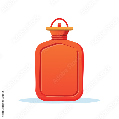 Orange rubber hot water bottle or bag for warmth and pain relief.