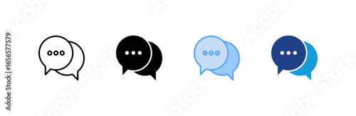 Conversation icon set multiple style collection