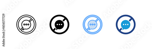 No Speak icon set multiple style collection
